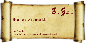 Becse Zsanett névjegykártya
